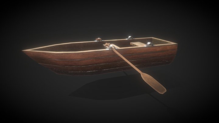 LowPoly Stylized Boat 3D Model