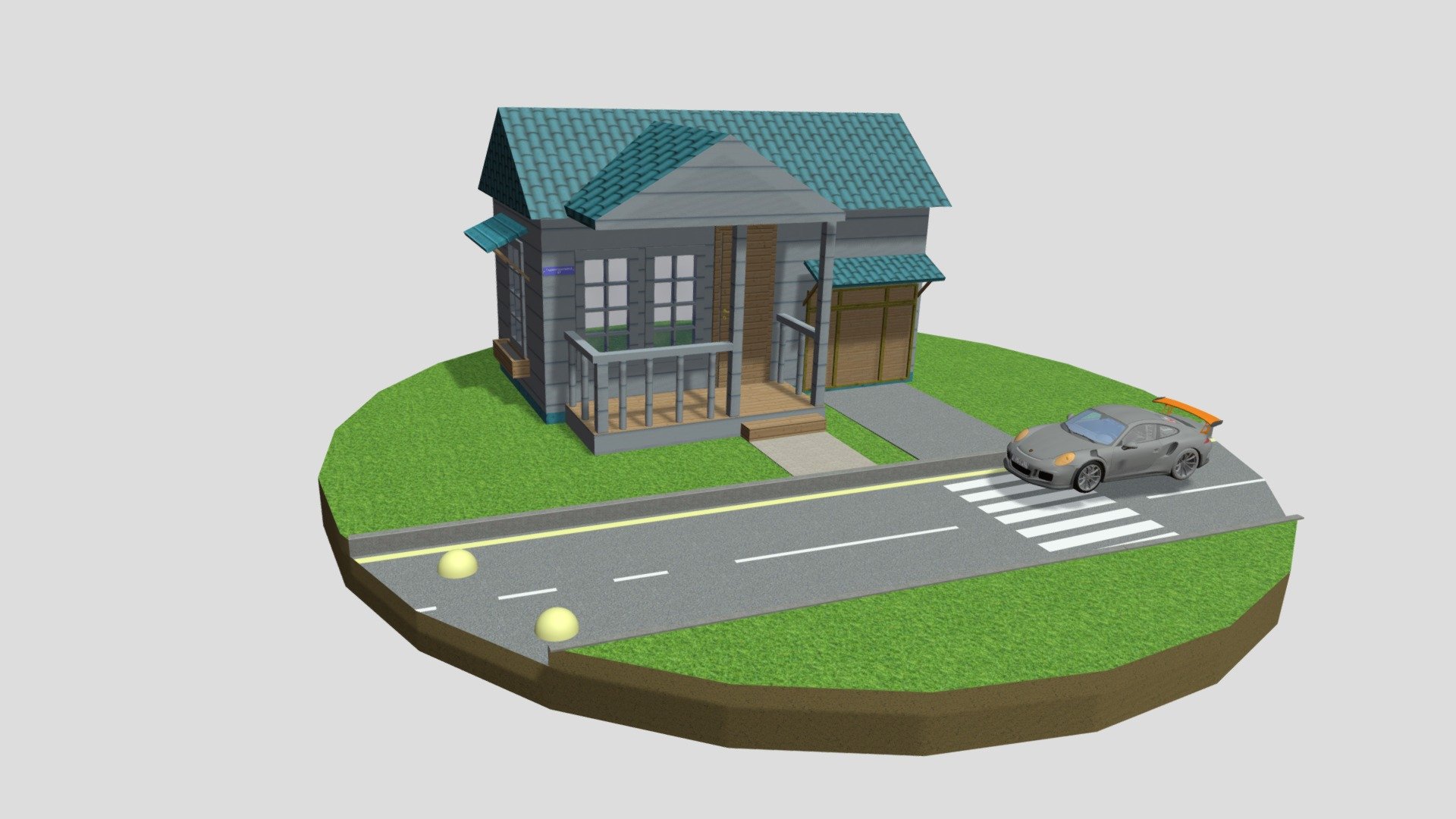 Домик за городом - 3D model by Мерлин (@boricheva.e) [35cbc90] - Sketchfab