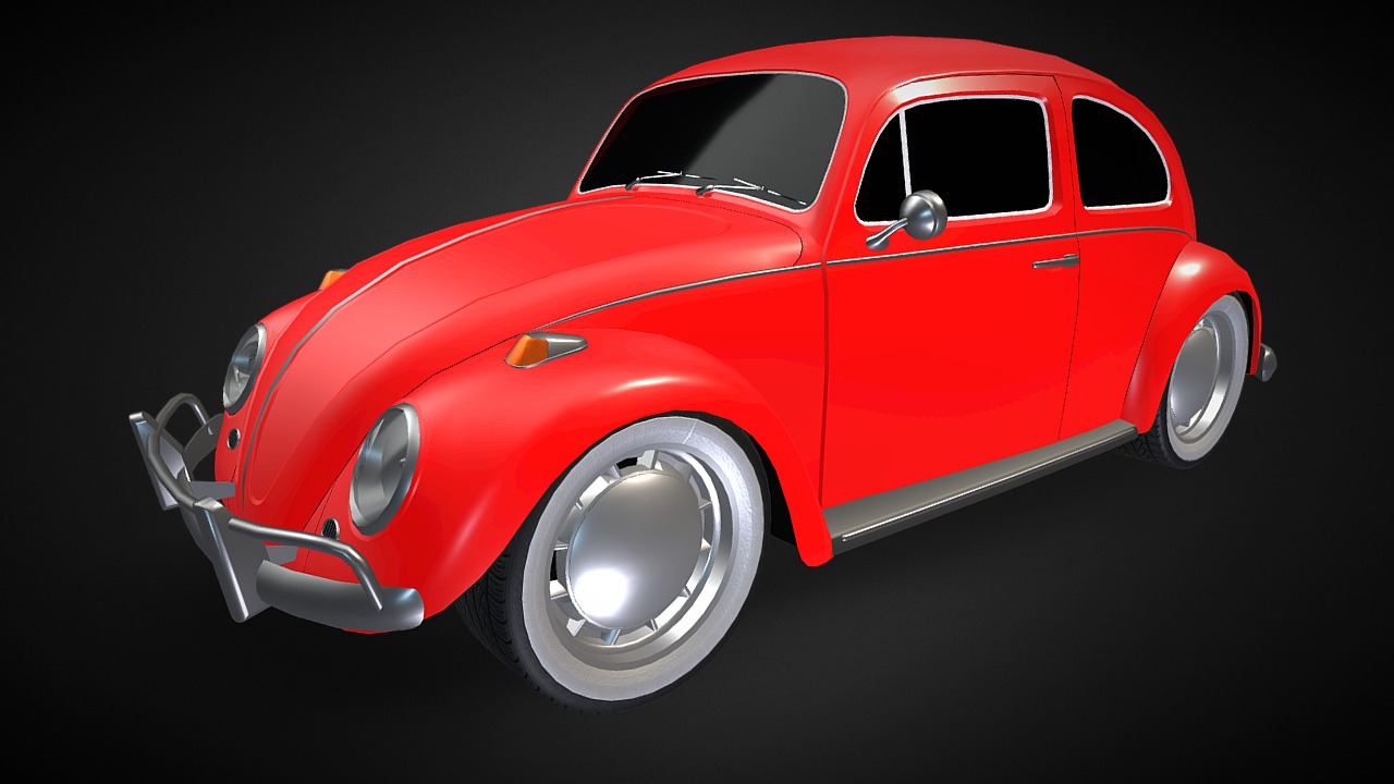 3D model Volkswagen Beetle LP - This is a 3D model of the Volkswagen Beetle LP. The 3D model is about a red car with a black background.