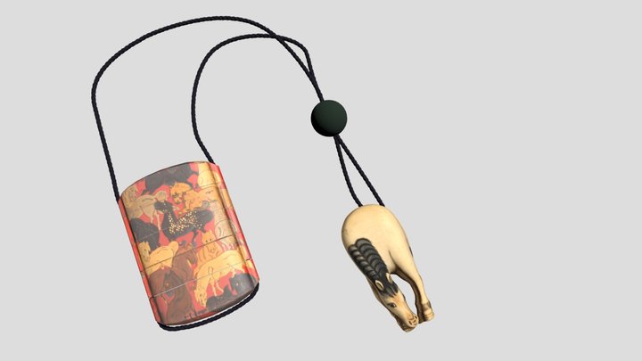 Inrô con Netsuke 3D Model