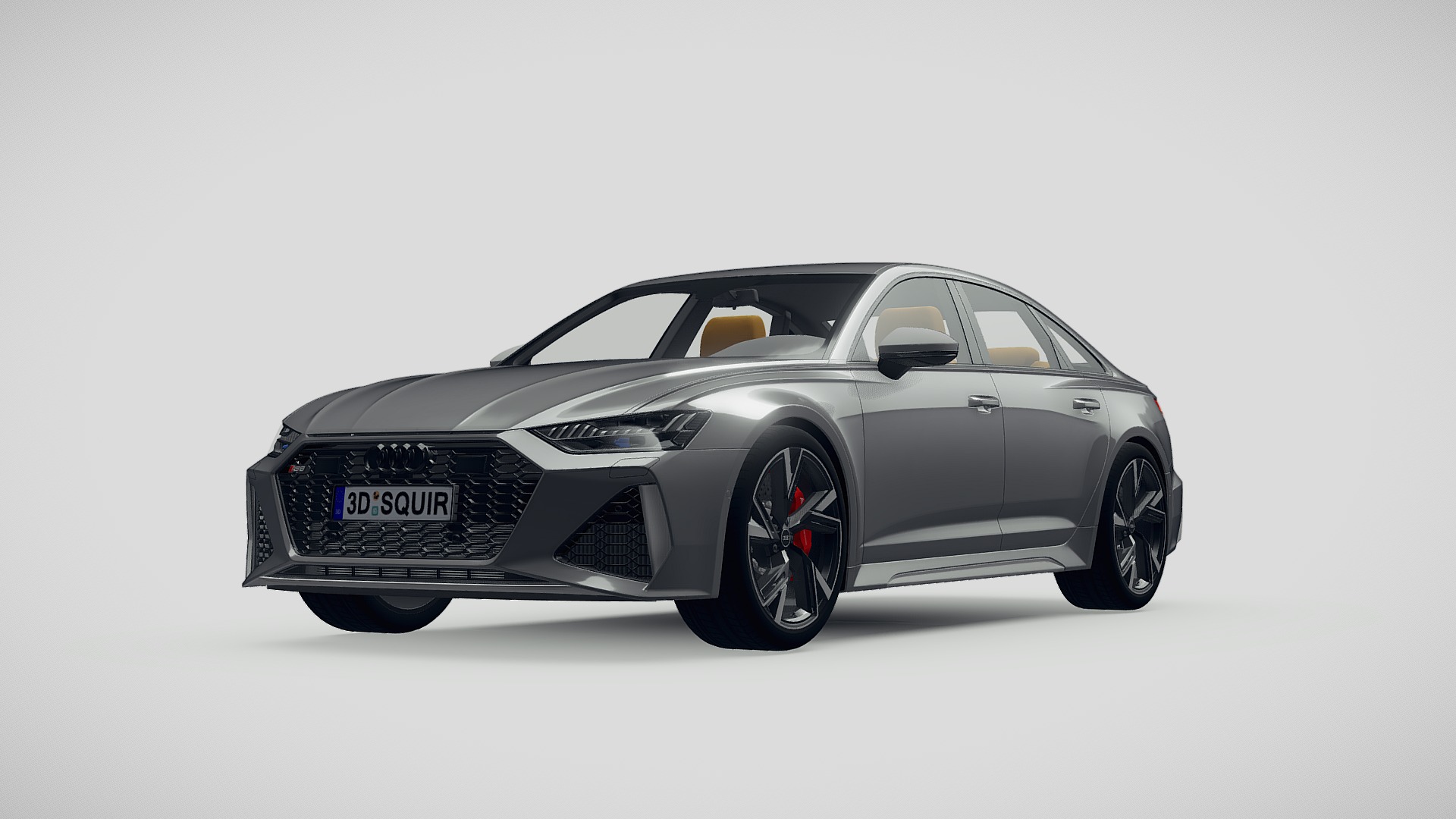 3D model Audi RS6 Sedan 2020 - This is a 3D model of the Audi RS6 Sedan 2020. The 3D model is about a silver sports car.