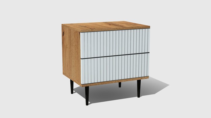 Scandi Nightstand PSX Style — Low-Poly 3D Model 3D Model
