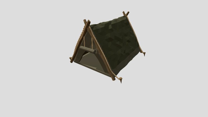 Stylized Low-Poly Medieval Camping Tent – Free 3D Model STL