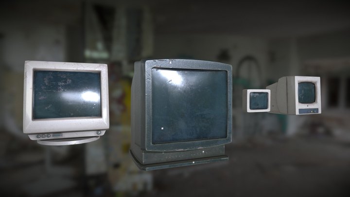 Abandonned Monitors 3D Model