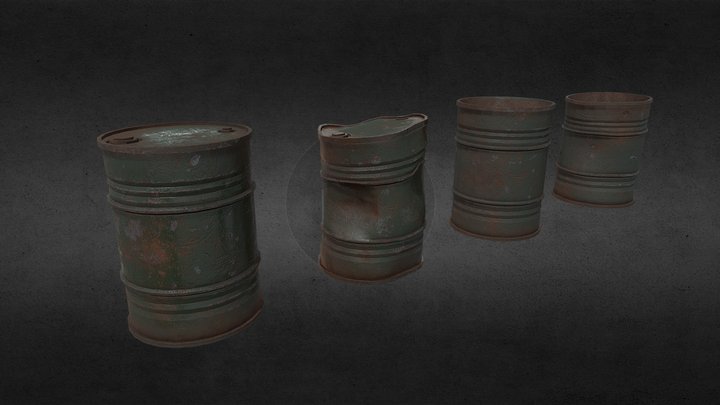 Rusty Barrels HD 2K 3D Model