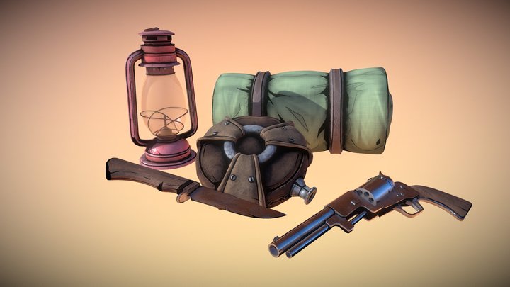 Old Camping Kit 3D Model
