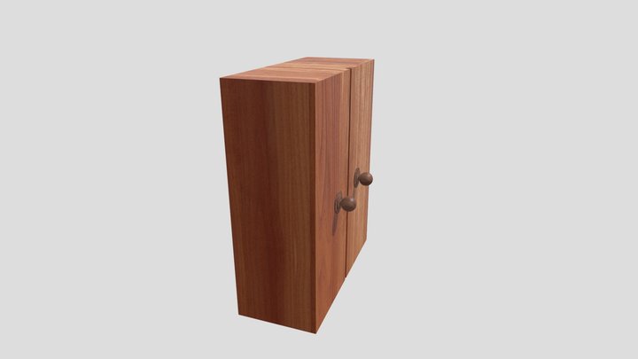 Small Wooden Cabinet 3D Model