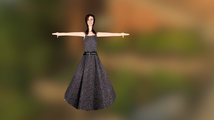 Texture Female Frock 3D Model