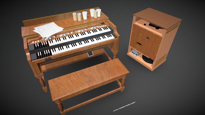 Hammond B3 & Leslie 122 Speaker 3D Model