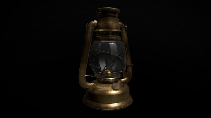 Vintage Hurricane Lantern | Oil Lamp 3D Model