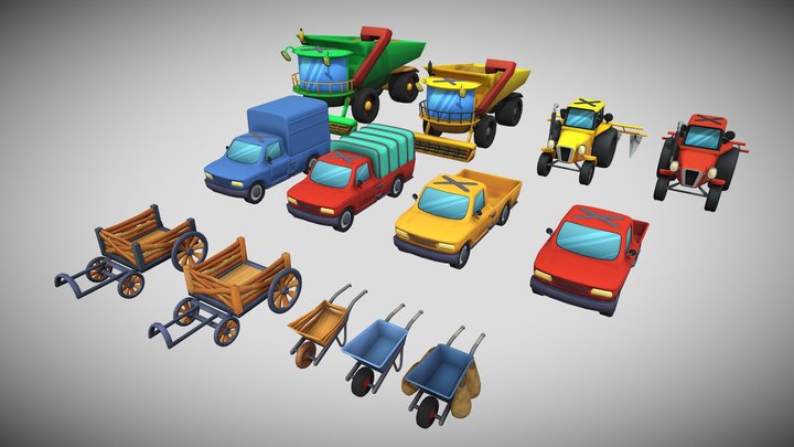 Farm Vehicle pack 3D Model