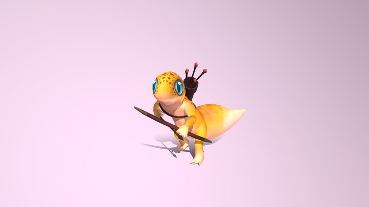 LizardPosedWithAccessories 3D Model