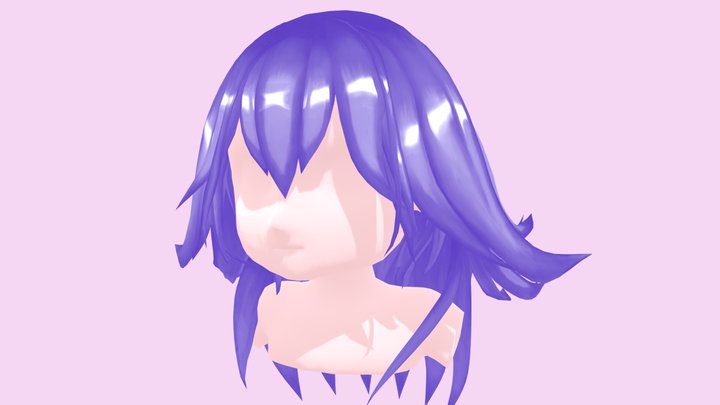 3D model Pigtails Long Hairstyle VR / AR / low-poly