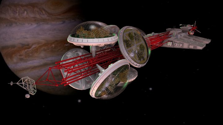 Valley Forge — Greenhouse Space Freighter 3D Model