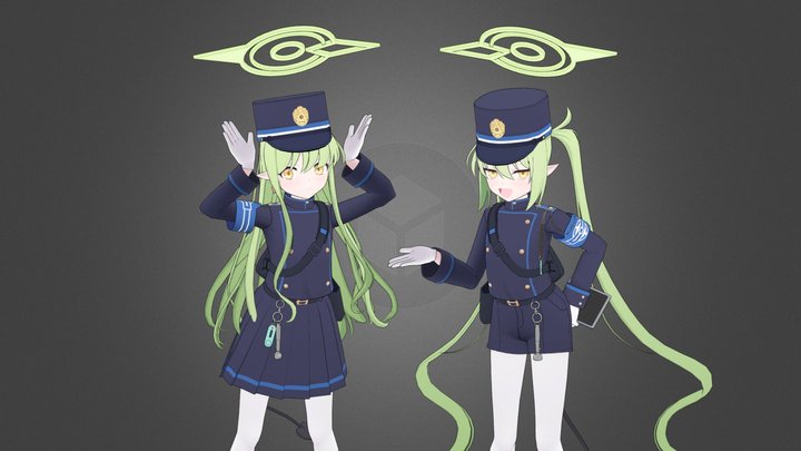 Blue archive - 橘 ヒカリ & ノゾミ 3D Model