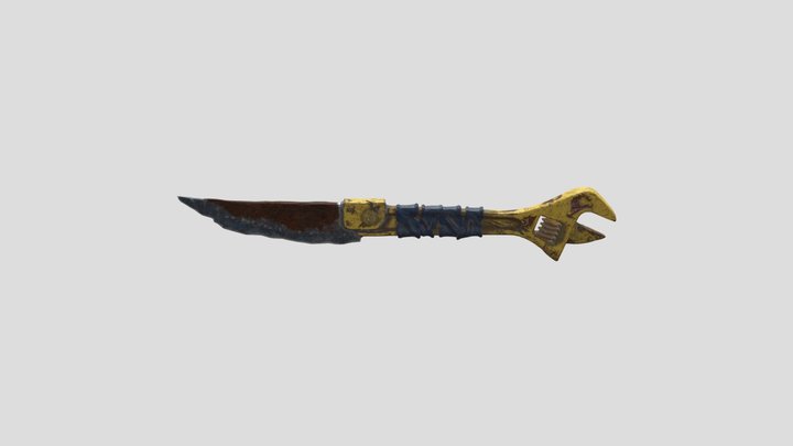 Improvised adjustable wrench 3D Model