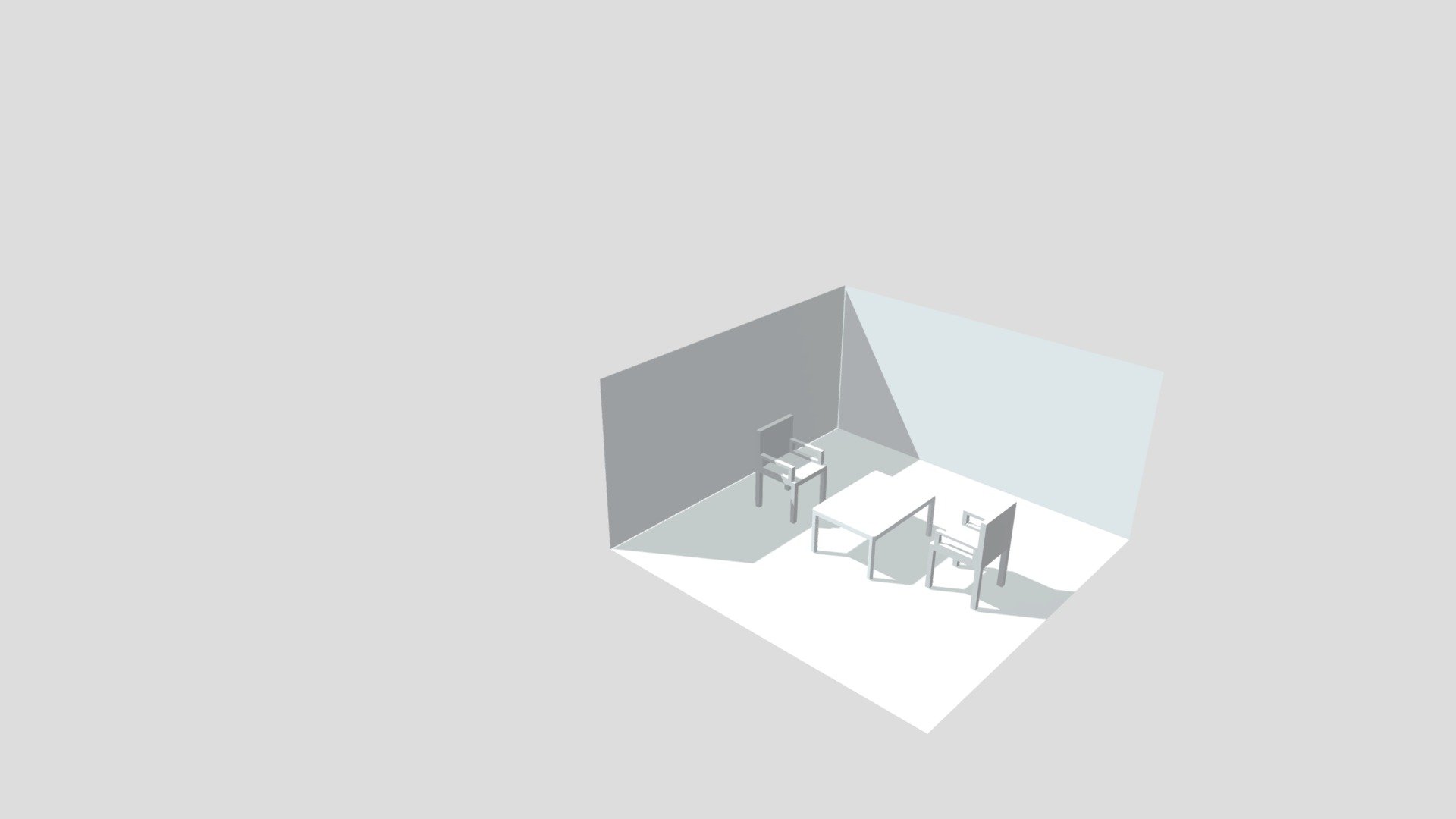 Low Poly Table Chair