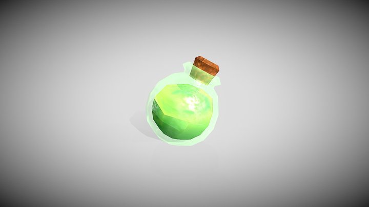 Low poly potion bottle 3D Model