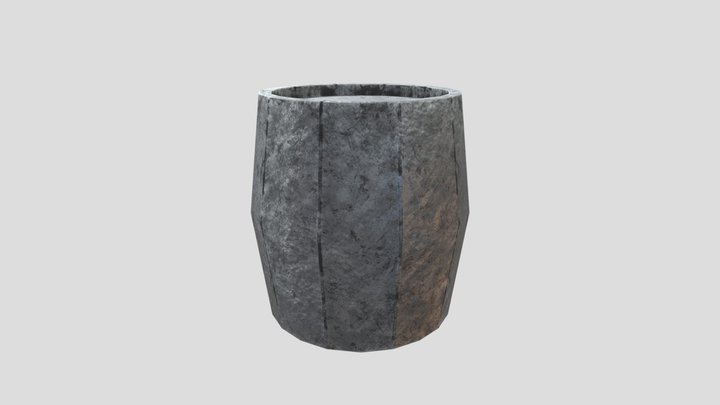 low polly barrel (high polly bake) Tyrese 3D Model