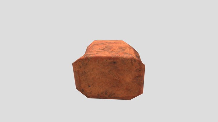 Claret Brick Low Poly 3D Model