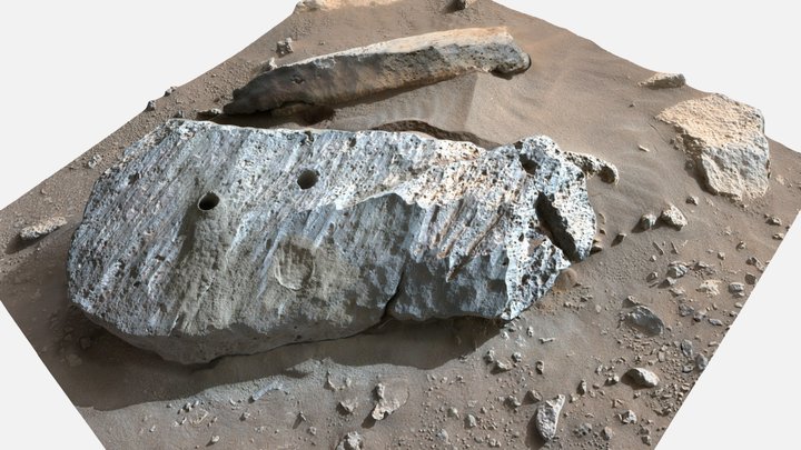 M2020 ZCAM -- Rochette post-coring 2nd, sol 195 – Kostenloses 3D-Modell STL