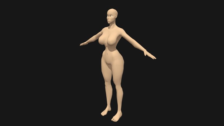 Free Human Body Base Mesh Female 3D Model