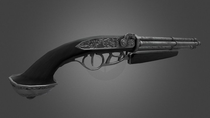 Grim Flintlock Pistol 3D Model