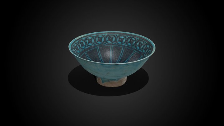 Blue-glaze earthenware bowl, 12th C CE – Kostenloses 3D-Modell STL