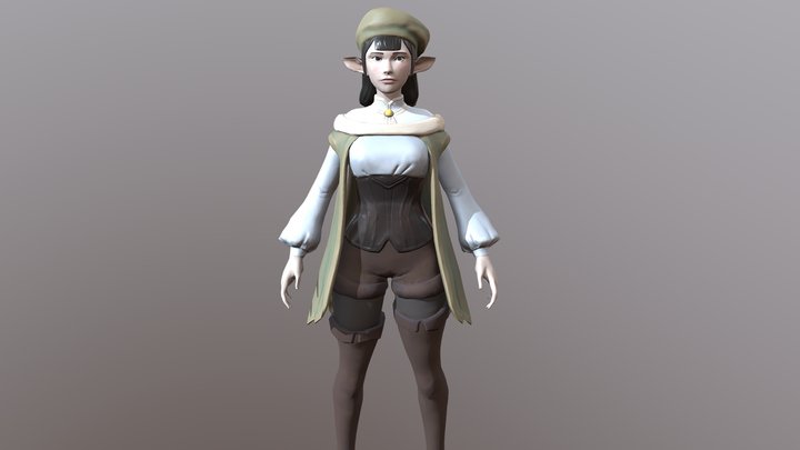 Fantasy Game Character Model 3D Model