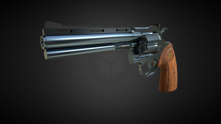 Colt Python Revolver 3D Model