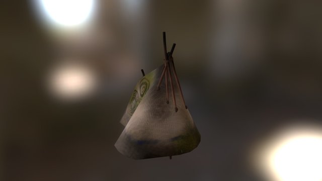 Broken Down Tipi 3D Model
