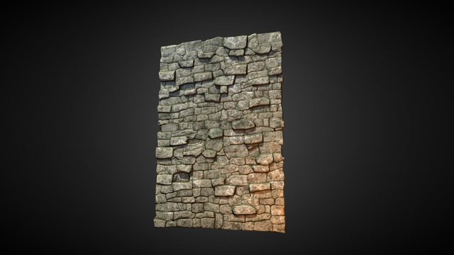 Game Ready Stone Wall 3D Model