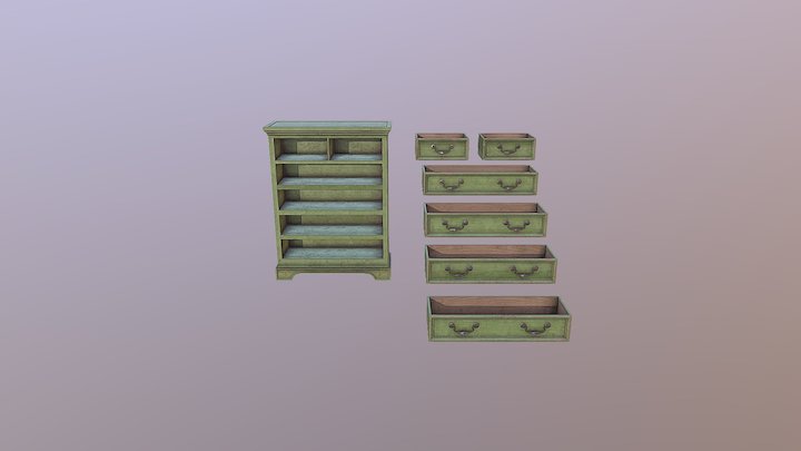 FLAGSHIP_chest of drawers_LightGreen 3D Model