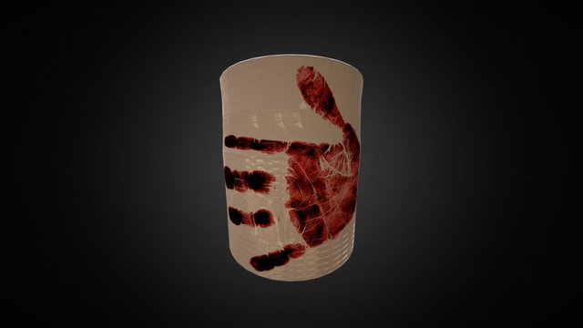 Glass Cup and Hand Print 3D Model