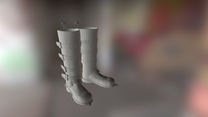 Hard Model: Post-Apocalyptic Boots 3D Model