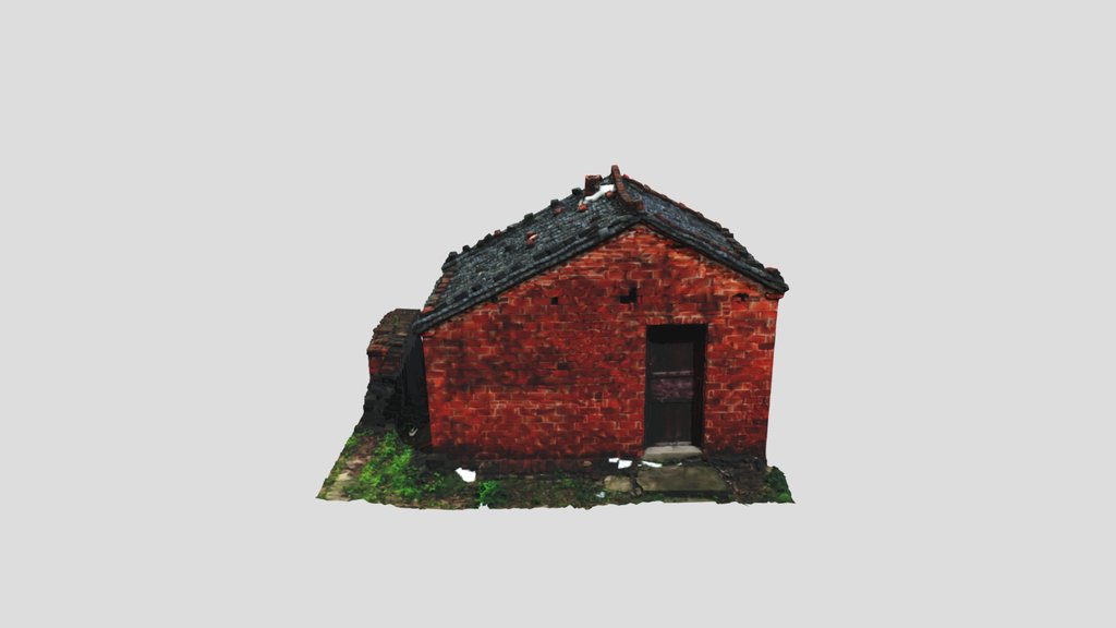 Scan Door Brick Wall Building 5