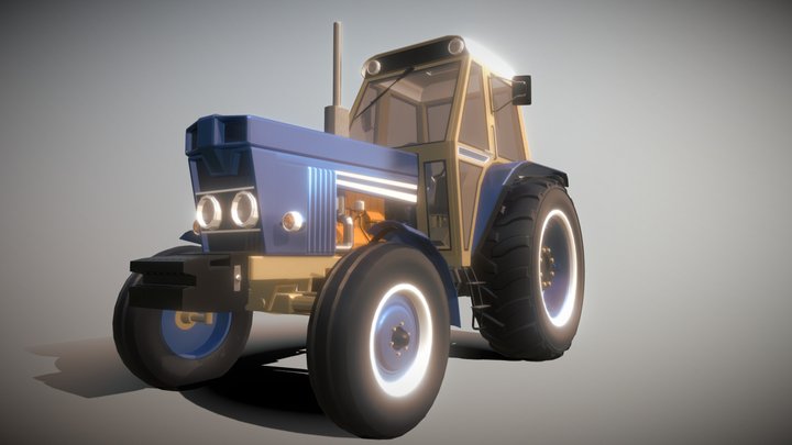 Low-Poly Tractor W.I.P. 3D Model