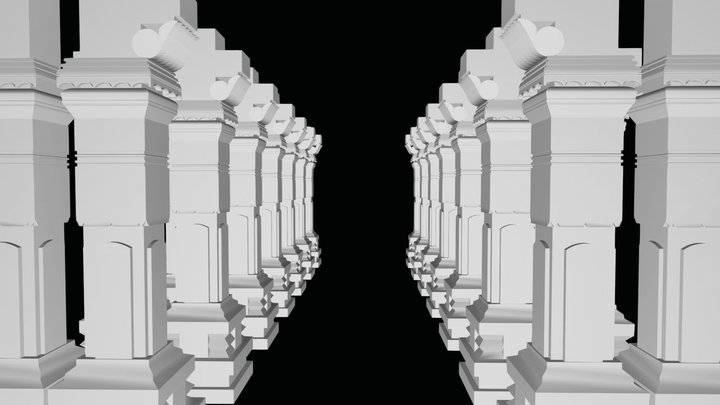 Hindu Temple Pillar 3D Model