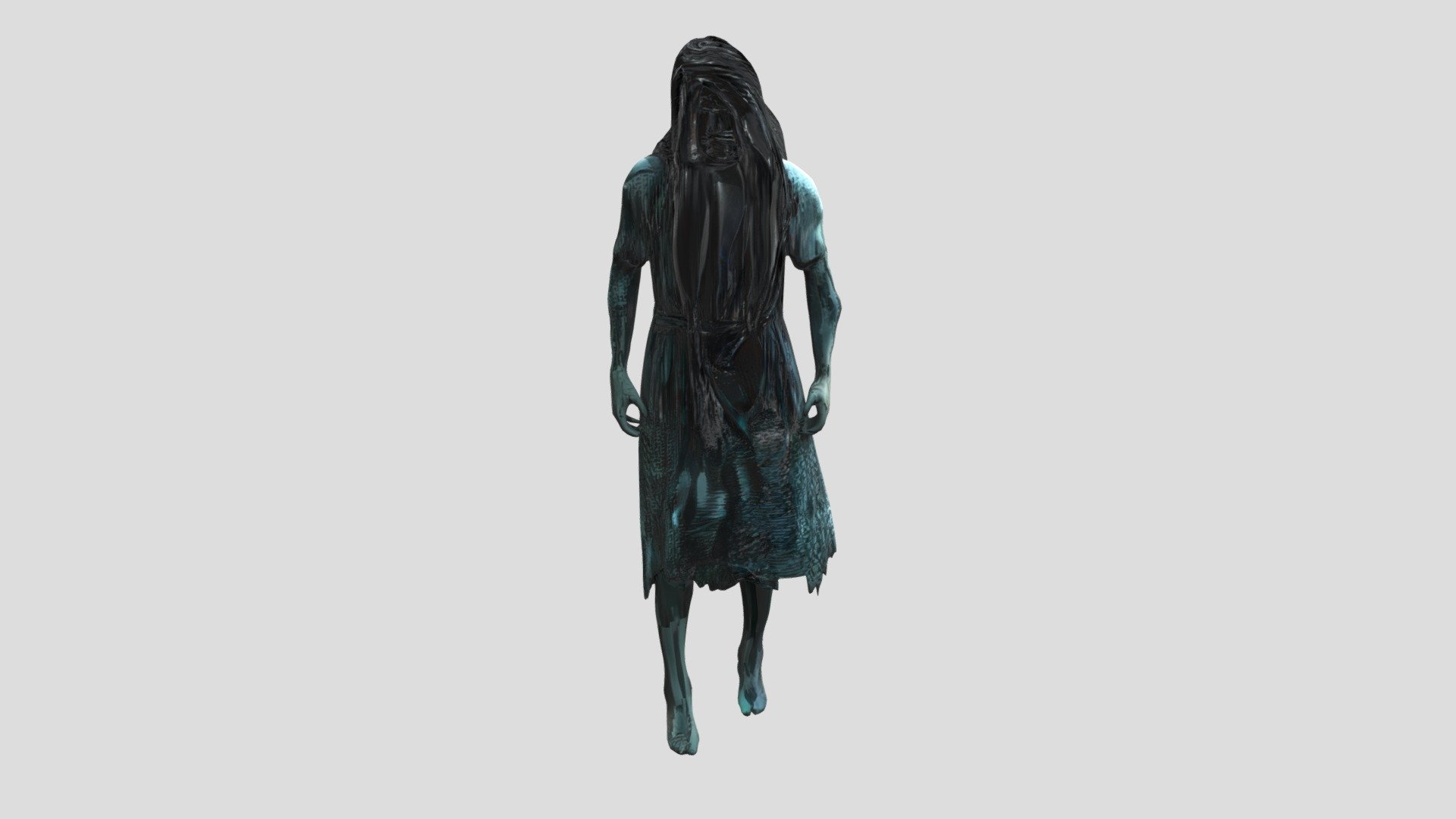 creepy ghostly female figure in tattered dress - 3D model by kakki9671 ...