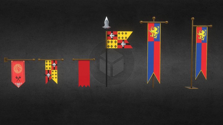 Banners Pack - Medieval 3D Model
