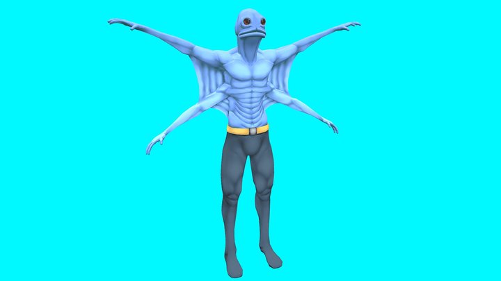 AmphibianAlien_T-pose – Modello 3D gratuito STL