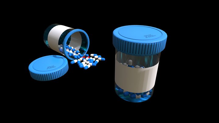 Pills Bottle/container blank label