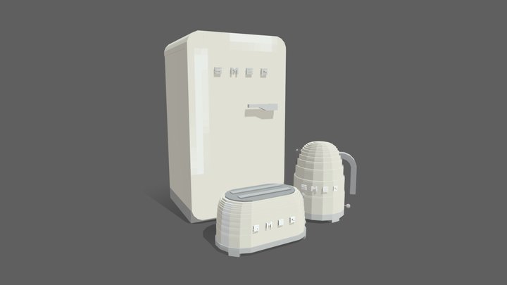 smeg mini refrigerator 3D model