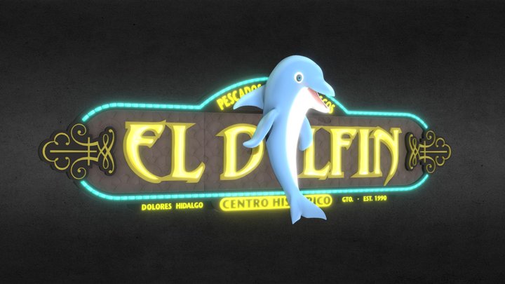 3D Sign El Delfin 3D Model