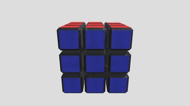 3x3 cube painted 3D Model