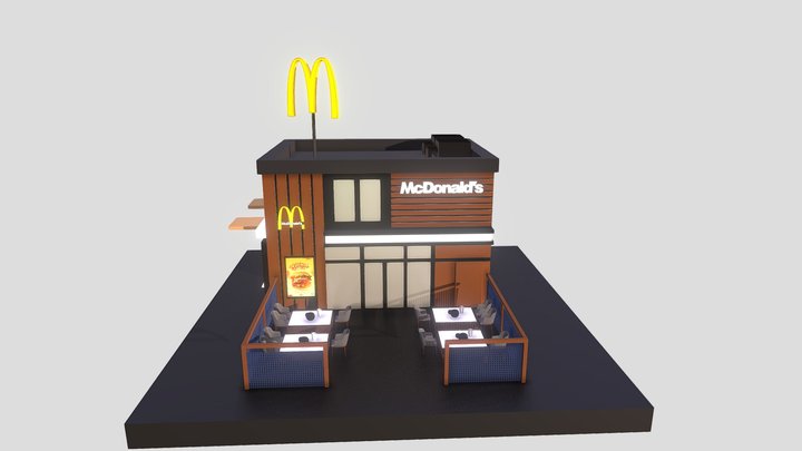 MC Donalds poly building 3D Model