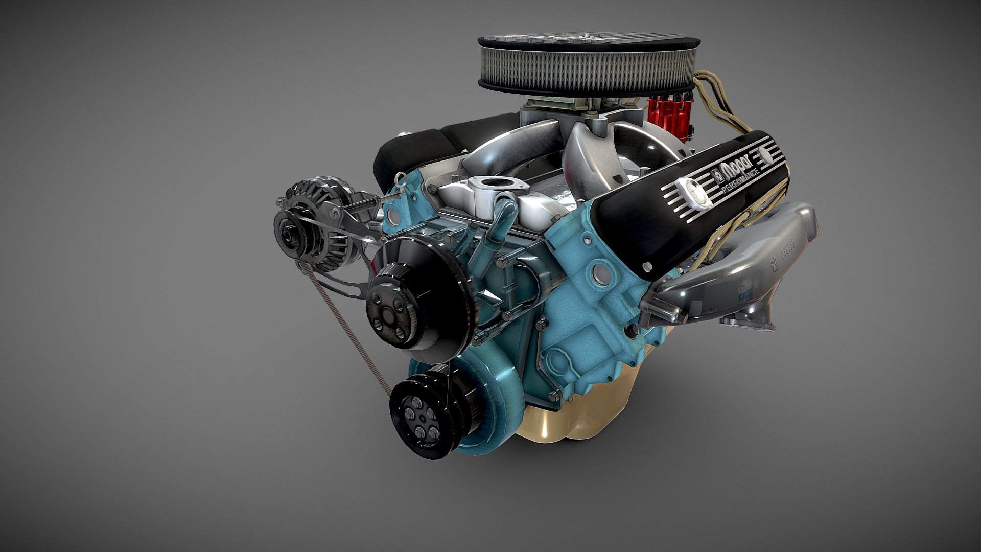 Mopar Performance 340 V8 LA - Buy Royalty Free 3D model by