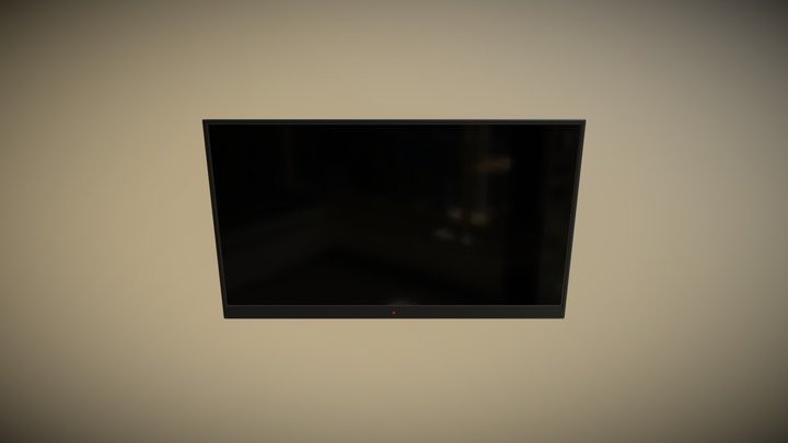 Grey-Black Flat TV 3D Model