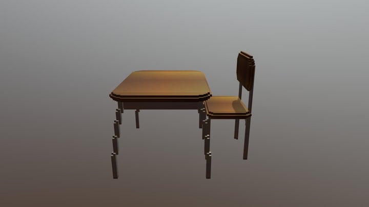 Basic Desk Model 3D Model