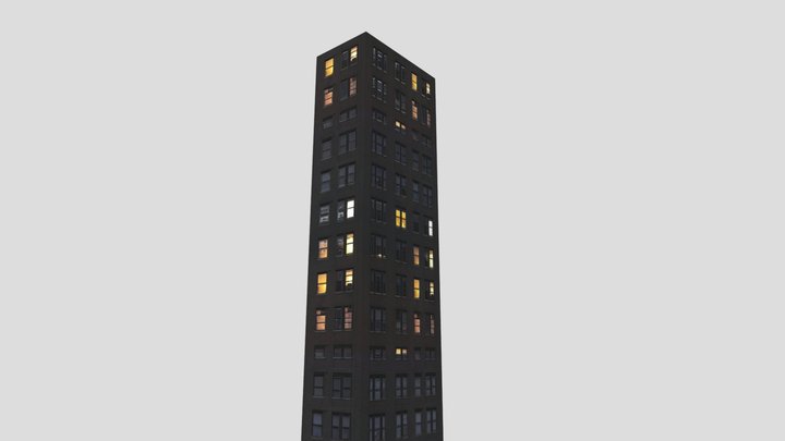 background brick skyscraper 3D Model